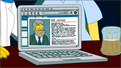 Bill James en un capítulo de "Los Simpson"