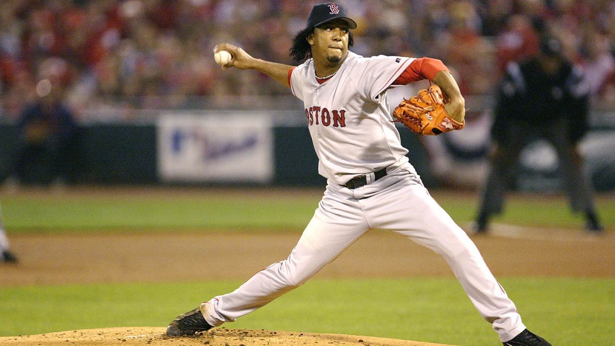 Pedro Martínez jugando con los Boston Red Sox